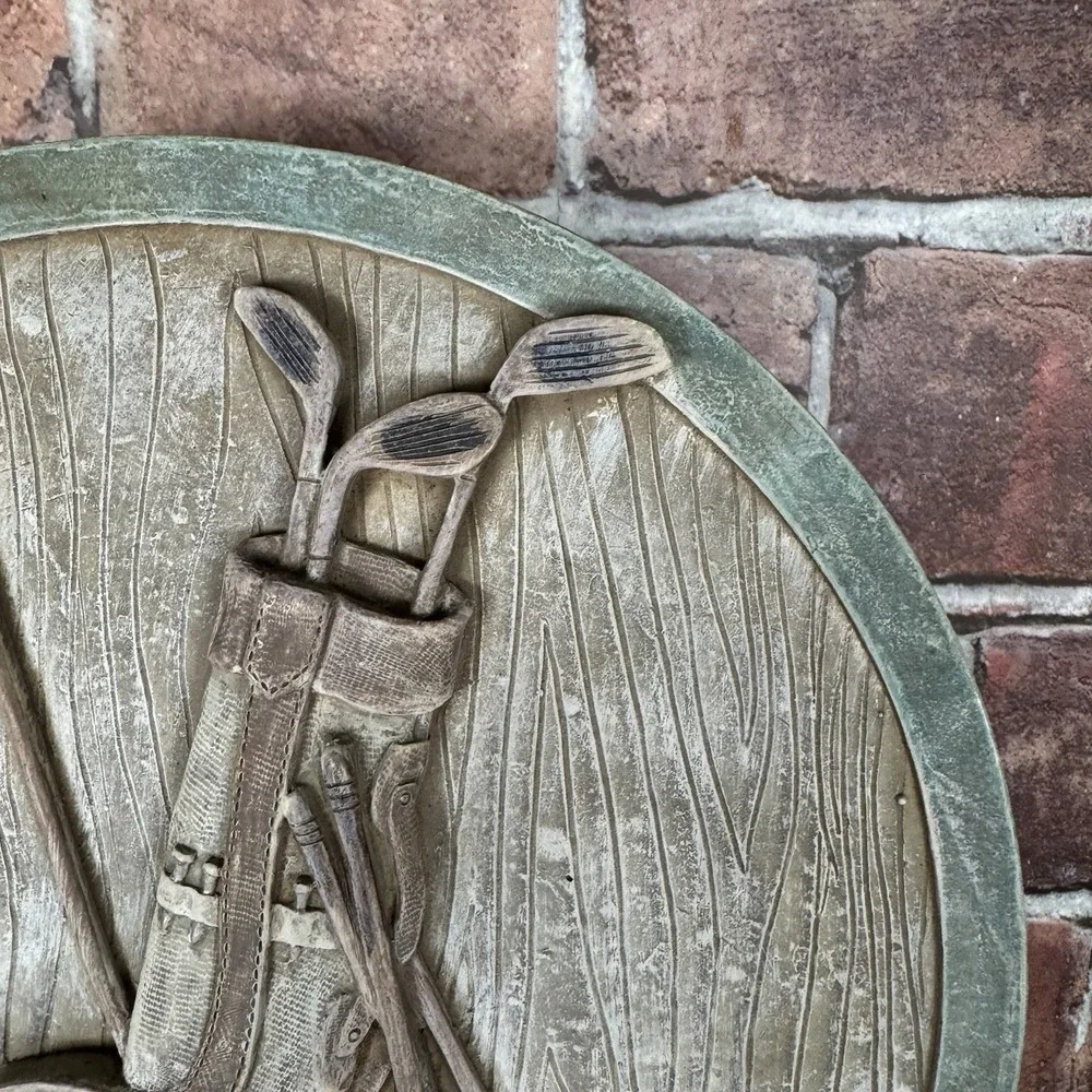 Vintage Golf Sign Wall Plaque Spoontiques Resin‎ Man Cave Trophy Clubs Balls Bag